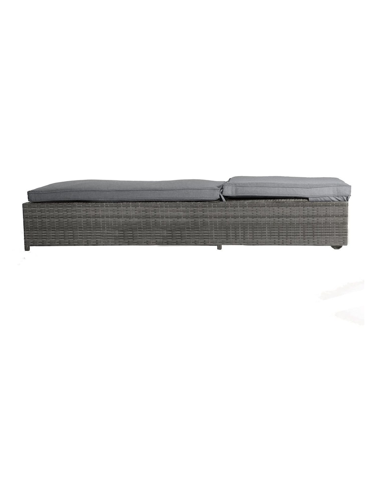 Charles Bentley Grey Garden Rattan Sun Lounger - Image 2 of 4