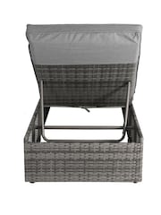 Charles Bentley Grey Garden Rattan Sun Lounger - Image 3 of 4