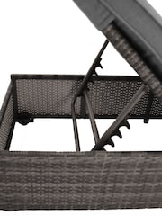 Charles Bentley Grey Garden Rattan Sun Lounger - Image 4 of 4