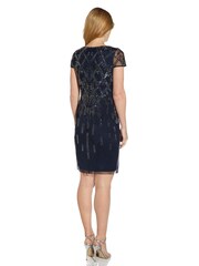 Adrianna Papell Blue Beaded Cap Sleeve Dress - Image 2 of 6