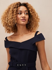 Phase Eight Blue Ashleigh Bardot Dress - Image 6 of 7