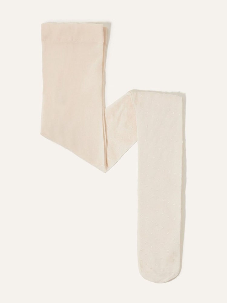 Monsoon Natural Baby Bridal Spot Tights - Image 1 of 2 Monsoon Natural Baby Bridal Spot Tights - Image 1 of 2