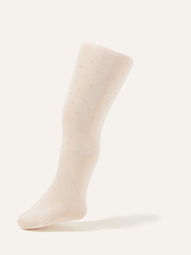 Monsoon Natural Baby Bridal Spot Tights - Image 2 of 2 Monsoon Natural Baby Bridal Spot Tights - Image 2 of 2