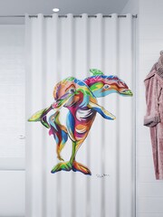 Croydex White Hannah McWave Antibac Shower Curtain - Image 1 of 3