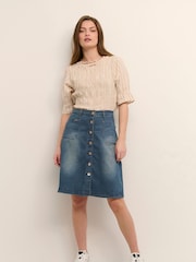 Cream Blue Lone Denim Skirt - Image 1 of 6