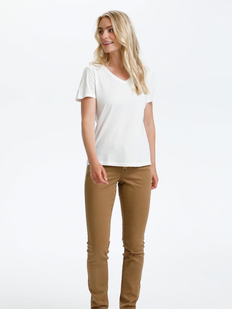 Cream Naia Black V-Neck T-Shirt - Image 1 of 8