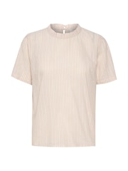 Cream Katinka Cream Short Sleeve 100% Cotton Blouse - Image 3 of 4