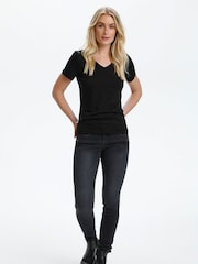Cream Naia Black V-Neck T-Shirt - Image 1 of 8