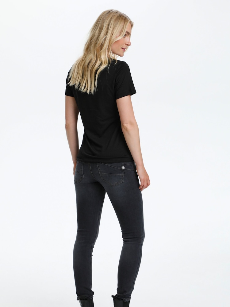Cream Naia Black V-Neck T-Shirt - Image 2 of 8