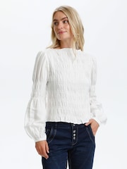 Cream Henva Smock Blouse - Image 2 of 5