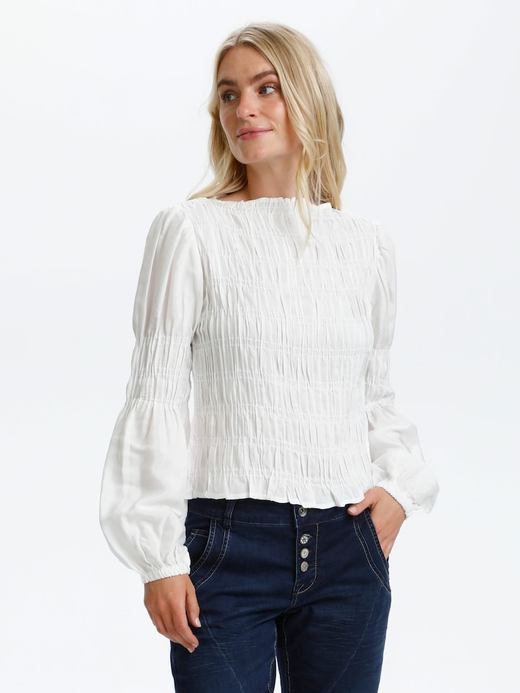 Cream Henva Smock Blouse - Image 2 of 5