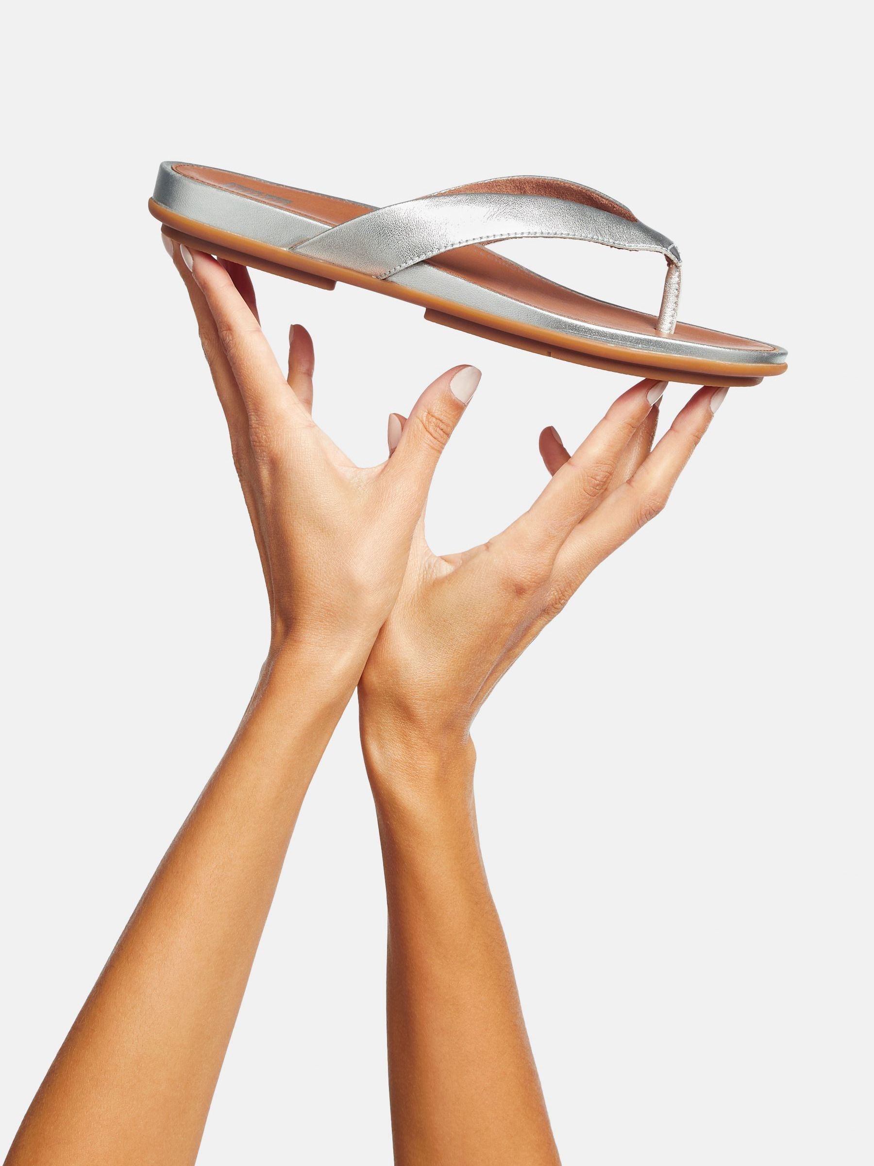 Buy Fitflop Gracie Metallic Leather Flip Flops from the Next UK online shop