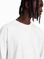 AllSaints White 100% Cotton Long Sleeve Kyan Crew T-Shirt - Image 4 of 5