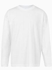 AllSaints White 100% Cotton Long Sleeve Kyan Crew T-Shirt - Image 5 of 5