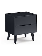 Julian Bowen Anthracite Black Alicia 2 Drawer Bedside Table - Image 1 of 3