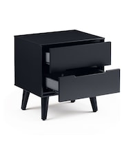 Julian Bowen Anthracite Black Alicia 2 Drawer Bedside Table - Image 3 of 3