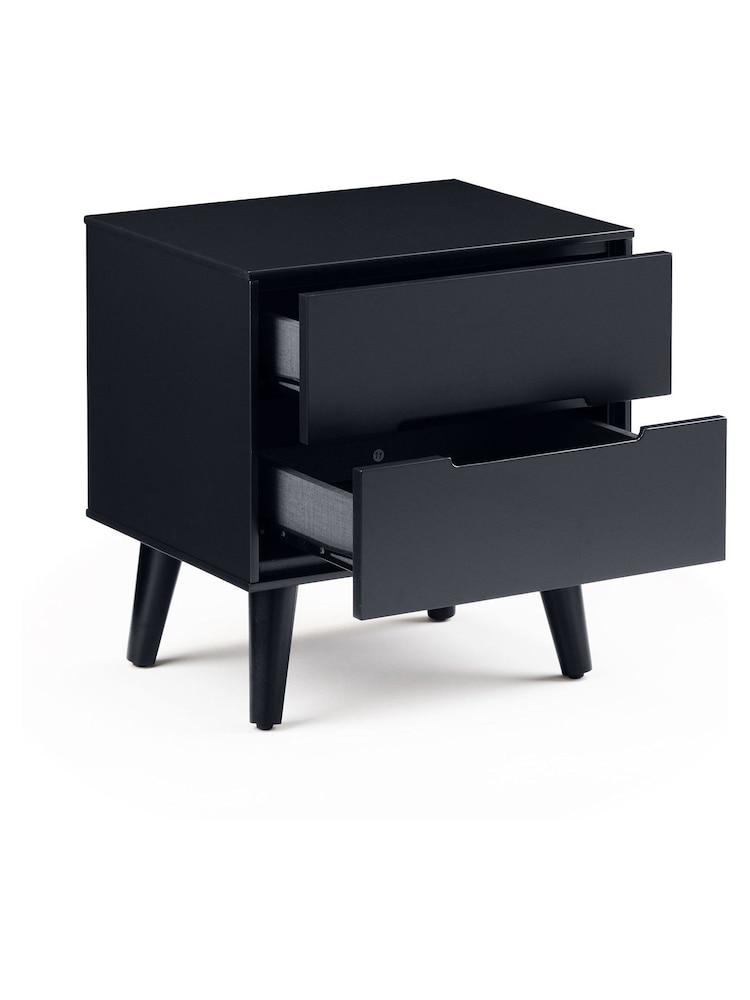 Julian Bowen Anthracite Black Alicia 2 Drawer Bedside Table - Image 3 of 3