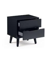 Julian Bowen Anthracite Black Alicia 2 Drawer Bedside Table - Image 5 of 8