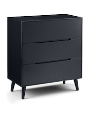 Julian Bowen Anthracite Black Alicia 3 Drawer Chest - Image 1 of 3