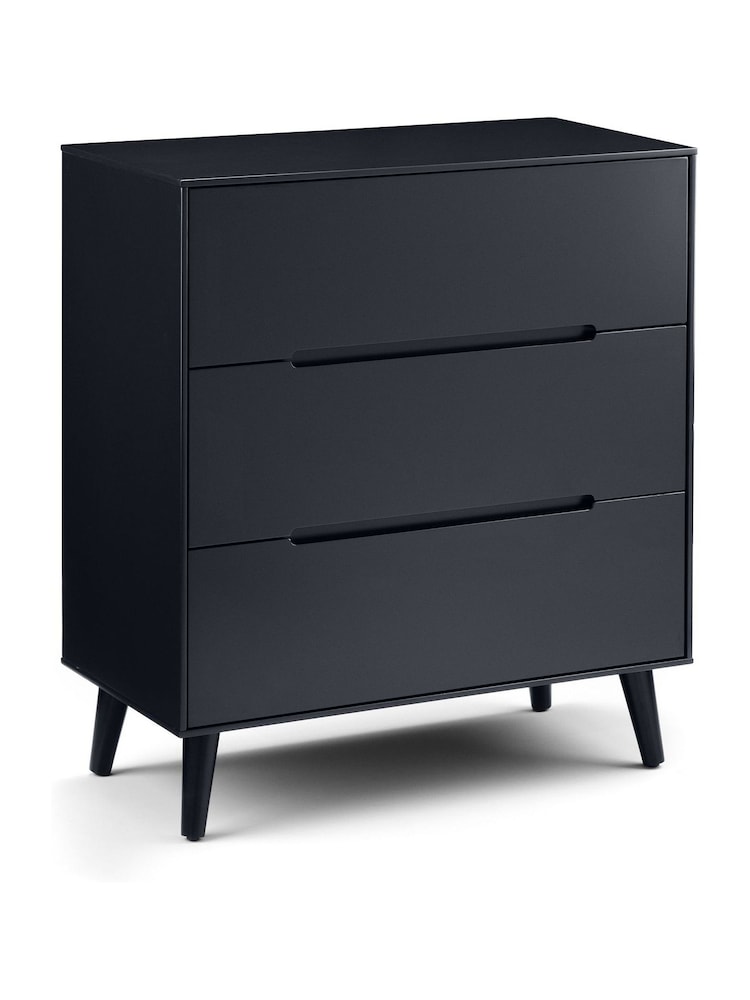 Julian Bowen Anthracite Black Alicia 3 Drawer Chest - Image 1 of 3