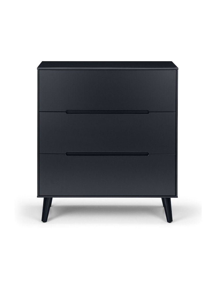 Julian Bowen Anthracite Black Alicia 3 Drawer Chest - Image 2 of 3