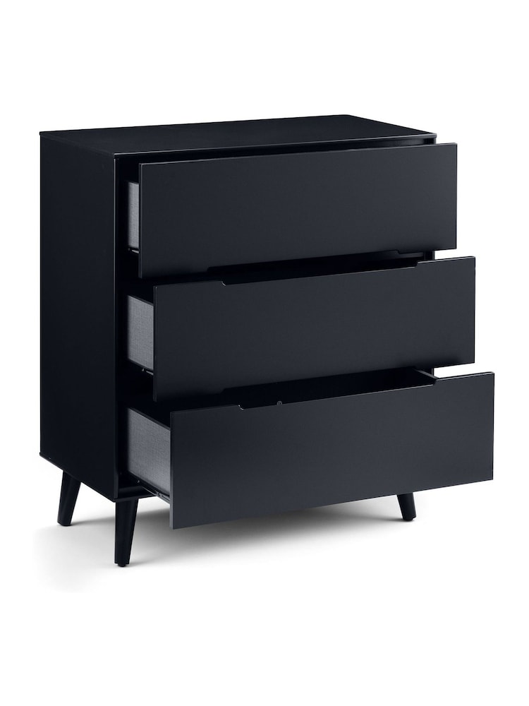 Julian Bowen Anthracite Black Alicia 3 Drawer Chest - Image 4 of 4