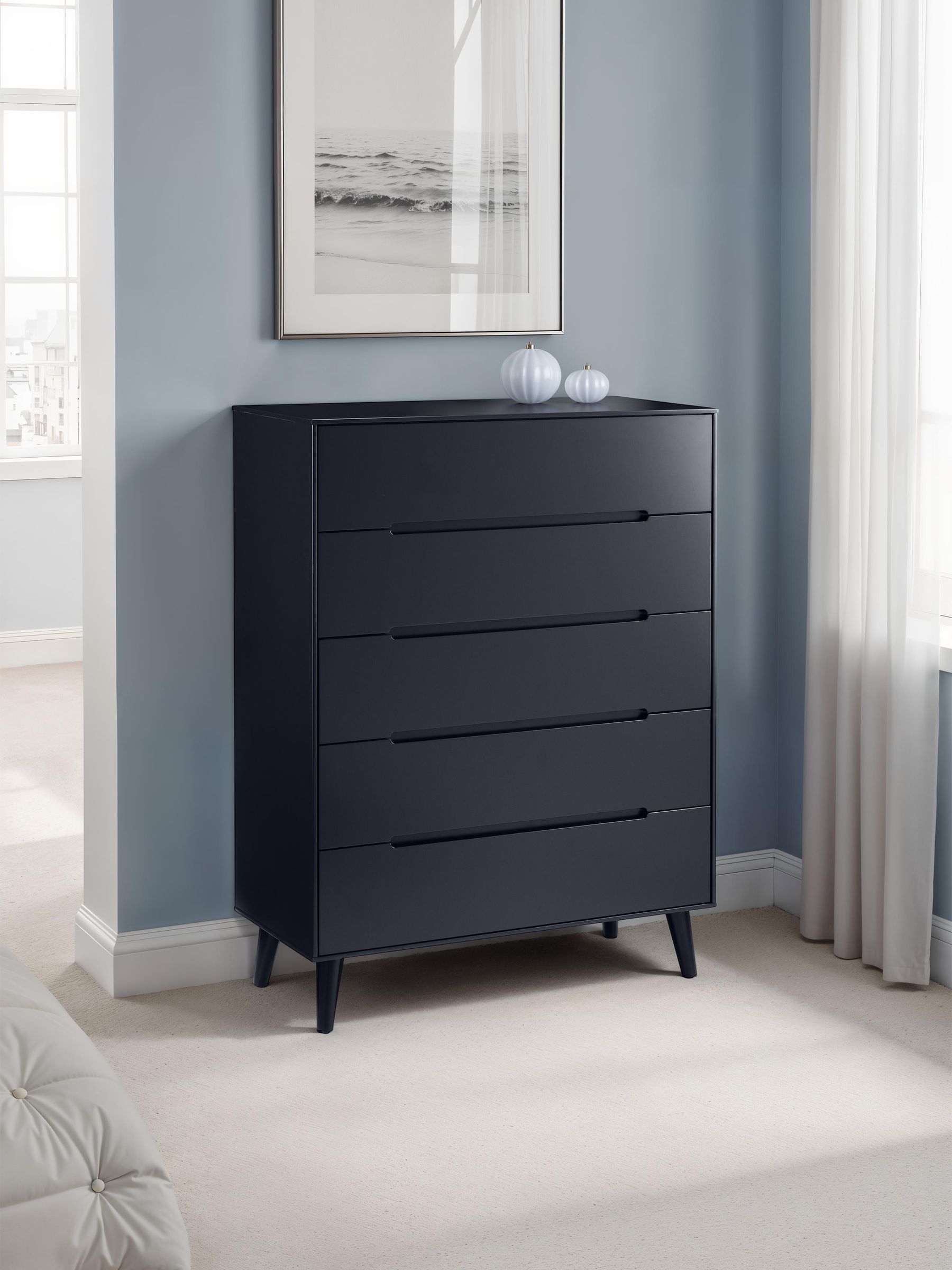 Julian Bowen Unisex Anthracite Black Alicia 5 Drawer Chest - Image 6