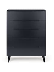Julian Bowen Anthracite Black Alicia 5 Drawer Chest - Image 1 of 4