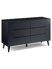 Julian Bowen Anthracite Black Alicia 6 Drawer Wide Chest - Image 1 of 4