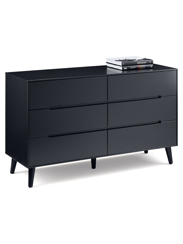 Julian Bowen Anthracite Black Alicia 6 Drawer Wide Chest - Image 2 of 4