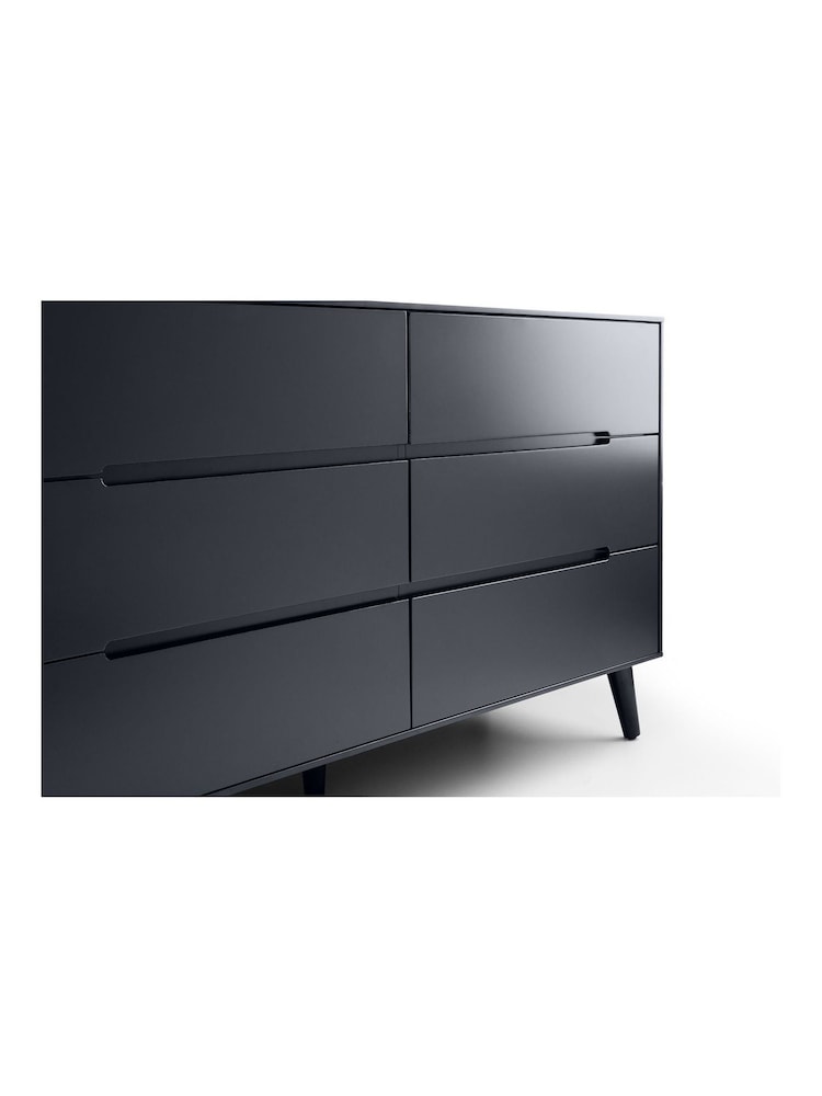 Julian Bowen Anthracite Black Alicia 6 Drawer Wide Chest - Image 4 of 4