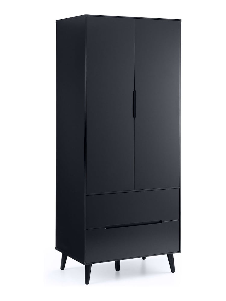 Julian Bowen Anthracite Black Alicia Double 2 Drawer Wardrobe - Image 1 of 3