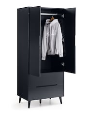 Julian Bowen Anthracite Black Alicia Double 2 Drawer Wardrobe - Image 3 of 3