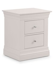 Julian Bowen Grey Clermont 2 Drawer Bedside Table - Image 2 of 2
