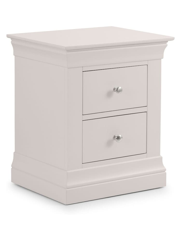 Julian Bowen Grey Clermont 2 Drawer Bedside Table - Image 2 of 2