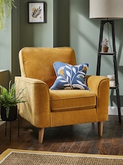 Fine Chenille Ochre Yellow Stamford Armchair - Image 1 of 9
