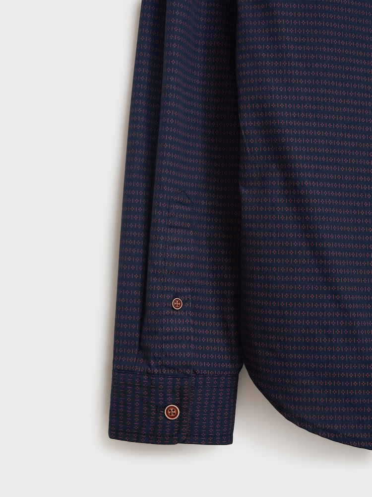 White Stuff Blue Geo Print Shirt - Image 6 of 6
