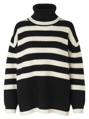 Just Female Black/White Stripe Knit Jumper - Image 4 of 4