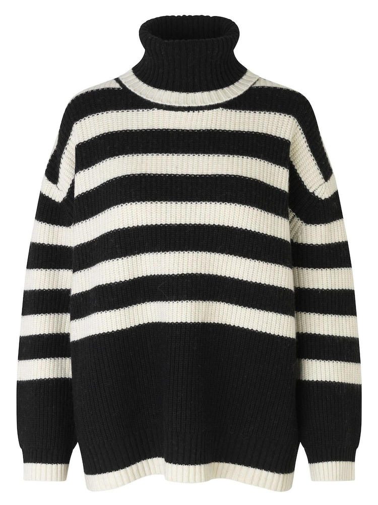 Just Female Black/White Stripe Knit Jumper - Image 4 of 4
