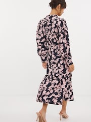 Joanna Hope Womens Pink Multi Print Button Front Midi Dress - Image 2 of 4