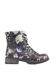 Pavers Black Multi Ladies Lace Up Ankle Boots - Image 1 of 5