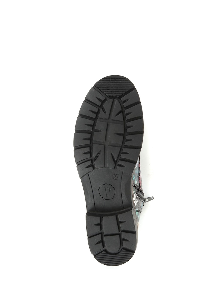 Pavers Black Multi Ladies Lace Up Ankle Boots - Image 5 of 5