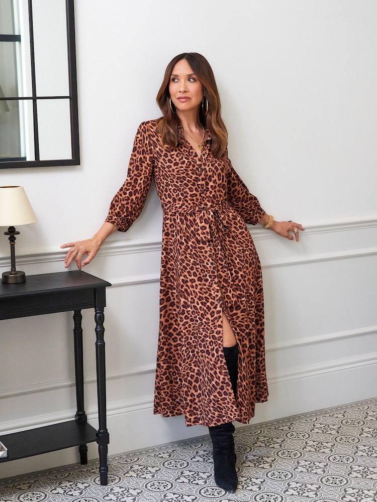 Myleene Klass Animal Printed Shirt Dress - Image 1 of 10 Myleene Klass Animal Printed Shirt Dress - Image 1 of 10
