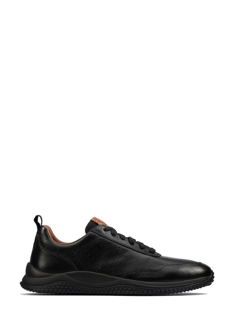 Clarks Black Leather Puxton Lace Shoes - Image 1 of 7