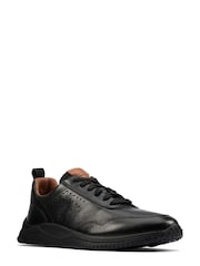 Clarks Black Leather Puxton Lace Shoes - Image 3 of 7