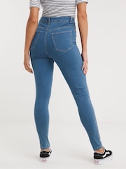 Simply Be Mid Blue Womens Lucy High Waist Skinny Jeans - Image 2 of 4