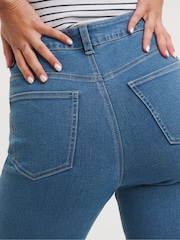 Simply Be Mid Blue Womens Lucy High Waist Skinny Jeans - Image 4 of 4