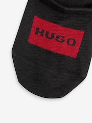 HUGO Black Womens Low Cut Label Socks 2 Pack - Image 3 of 3