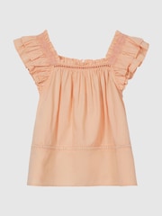 Reiss Orange Blake Junior Ruffle Shoulder Top - Image 2 of 7