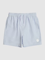 Reiss Sky Blue/White Ripple Seersucker Stripe Swim Shorts - Image 2 of 7